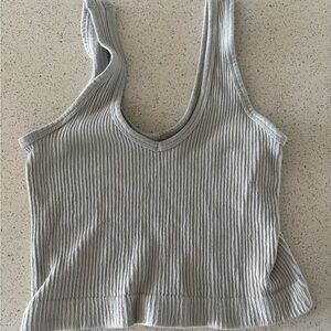 Urban Outfitters Light Gray Ribbed Crop Top